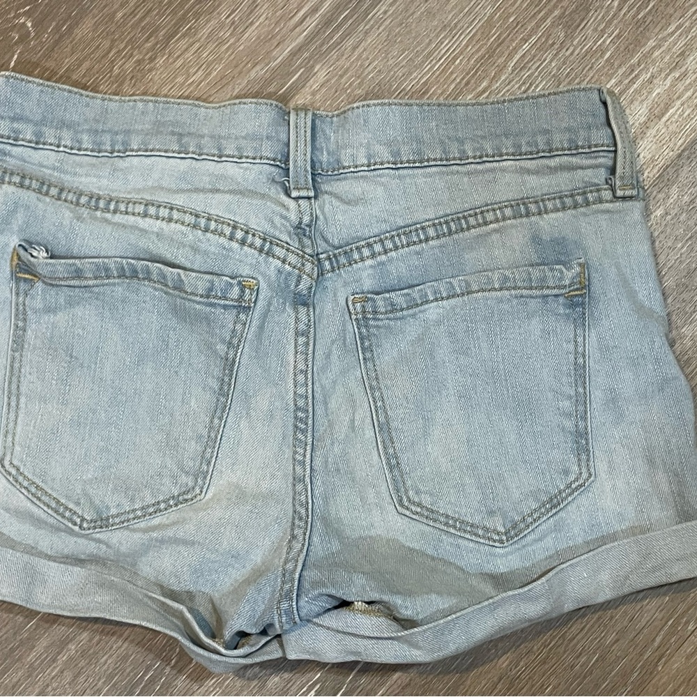 Old Navy Women's Distressed Light Blue Jean Shorts - Picture 2 of 5